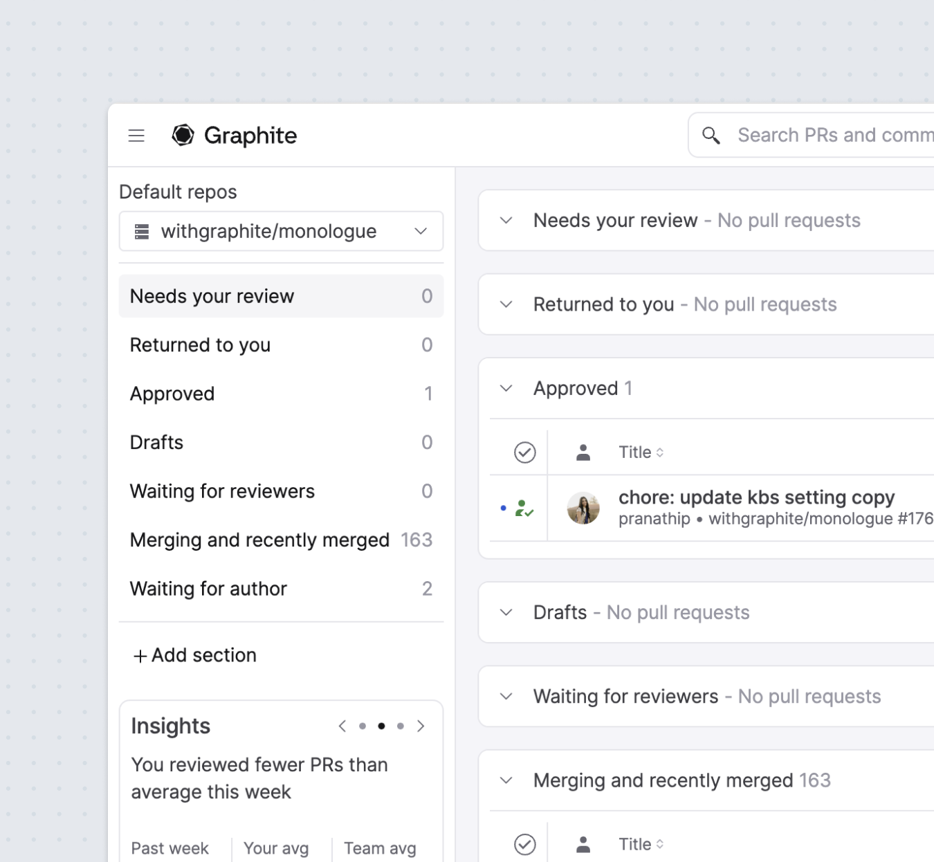 Pull Request Inbox - Graphite